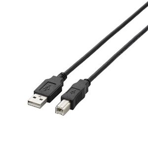 （まとめ）エレコム USB2.0ケーブル U2C-BN30BK【×5セット】 - 拡大画像