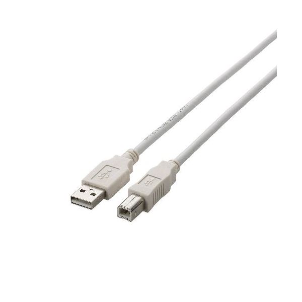(まとめ)エレコム USB2.0ケーブル U2C-BN50WH(×5セット) b04