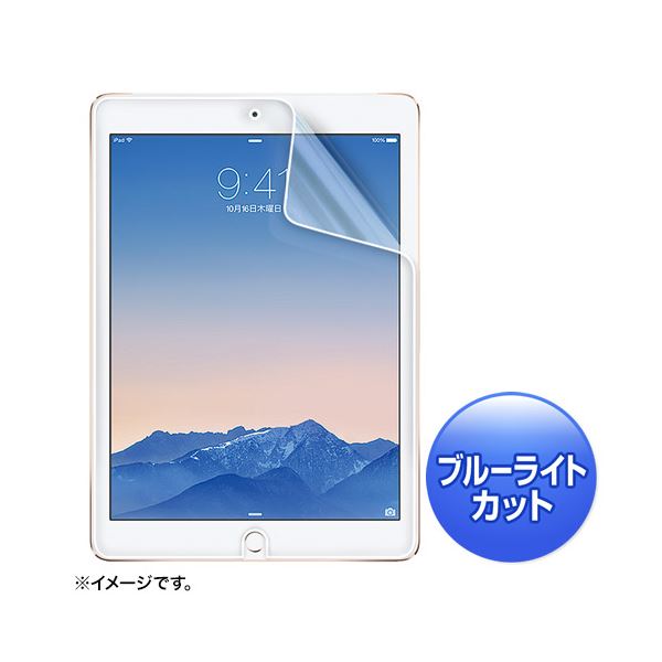 (まとめ)サンワサプライ iPadAir2用ブルーライトカット液晶保護指紋反射防止フィルム LCD-IPAD6BCAR(×2セット) b04