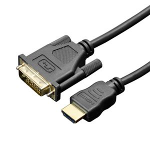 （まとめ）ミヨシ HDMI-DVI変換ケーブル 1m ブラック HDC-DV10／BK【×2セット】 - 拡大画像