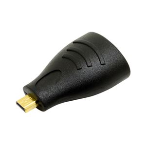 （まとめ）ミヨシ HDMI-HDMIマイクロ変換アダプタ ブラック HDA-MC／BK【×5セット】 - 拡大画像