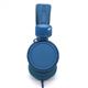 （まとめ）オーセラス販売 スマートフォン通話機能付 デザインヘッドホン ブルー H-20BL【×2セット】 - 縮小画像4
