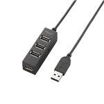 （まとめ）エレコム TV用4ポートUSB2.0ハブ U2H-TV004SBK【×2セット】