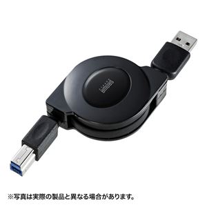 （まとめ）サンワサプライ USB3.0巻取りケーブル KU30-M10【×3セット】 - 拡大画像