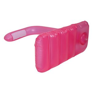 （まとめ）サンコー スマホ用エアバスピロー「お風呂でもちょっと持って手！」 ピンク ARPLL84P【×2セット】 - 拡大画像