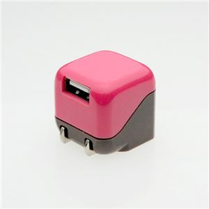 （まとめ）エレス mini USB-ACアダプタ （サーモンピンク） HBTOYS703029【×3セット】 - 拡大画像