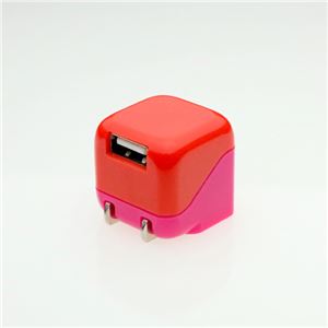 （まとめ）エレス mini USB-ACアダプタ （オレンジ） HBTOYS703036【×3セット】 - 拡大画像