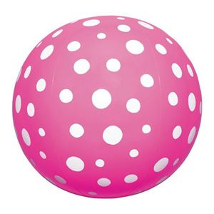 （まとめ）イガラシ 水玉ビーチボール 40cm ピンク BGP-540PK【×10セット】 - 拡大画像