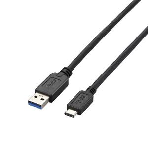 （まとめ）エレコム USB3.1ケーブル（A-TypeC） USB3-AC10BK【×2セット】 - 拡大画像