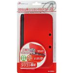 （まとめ）アンサー 3DS LL用 「シリコンプロテクト 3L」 （クリアレッド） ANS-3D030RD【×5セット】