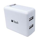 （まとめ）eiYAAA 2ポートUSB充電器 ホワイト 2USB24WH【×3セット】