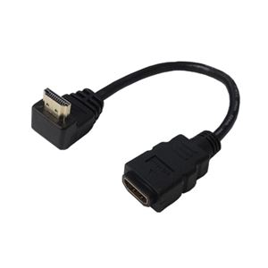 （まとめ）変換名人 HDMI L型ケーブル延長20（上L） HDMI-CA20UL【×5セット】 - 拡大画像