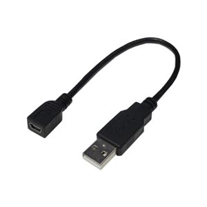 （まとめ）変換名人 USBケーブル20 A（オス） to mini（メス） USBAA／M5B20【×10セット】 - 拡大画像