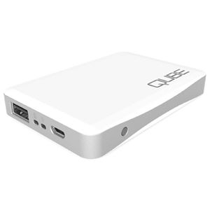 （まとめ）QUBE モバイルバッテリー ホワイト ADD-SL-002-W【×2セット】 - 拡大画像