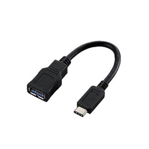（まとめ）エレコム Type-C変換ケーブル USB3-AFCM01BK【×2セット】 - 拡大画像