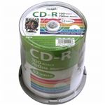 （まとめ）HI DISC CD-R 700MB 100枚スピンドル データ用 52倍速対応 白ワイドプリンタブル HDCR80GP100【×2セット】