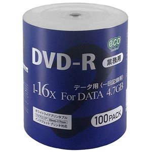 （まとめ）磁気研究所 業務用DVD-R 4.7GB 100枚エコパック データ用 16倍速対 ワイドプリンタブル対応詰め替え用エコパック DR47JNP100_BULK4【×2セット】 - 拡大画像