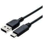 （まとめ）ミヨシ USB2.0ケーブル C-Aコネクタ 1m 黒 USB-CA210／BK【×3セット】