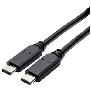 （まとめ）ミヨシ USB2.0ケーブル C-Cコネクタ 1m 黒 USB-CC210／BK【×2セット】 - 拡大画像