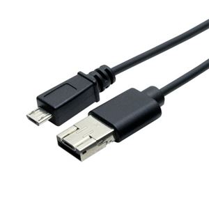 （まとめ）ミヨシ シェア機能付きmicroUSBケーブル 黒 1m USB-MS201／BK【×3セット】 - 拡大画像