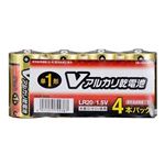 （まとめ）オーム電機 アルカリ乾電池 Vシリーズ 単1形×4本パック LR20S4PV LR20S4PV【×5セット】