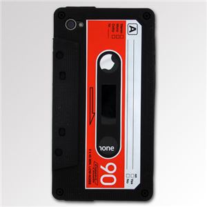 (まとめ)サンコー iPhone4カセット型ケース(ブラック) AKIBA193【×20セット】
