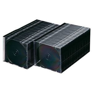 (まとめ)サンワサプライ DVD・CDケース(マットブラック) FCD-PU100MBK【×2セット】 - 拡大画像