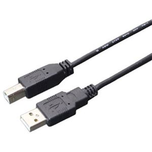 (まとめ)ミヨシ USBスリムケーブル AtoB 1m ブラック USB-N10S/BK【×10セット】 - 拡大画像