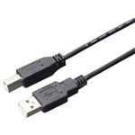 (まとめ)ミヨシ USBスリムケーブル AtoB 1.5m ブラック USB-N15S/BK【×10セット】