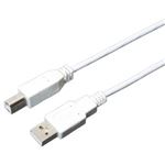 (まとめ)ミヨシ USBスリムケーブル AtoB 1.5m ホワイト USB-N15S/WH【×10セット】