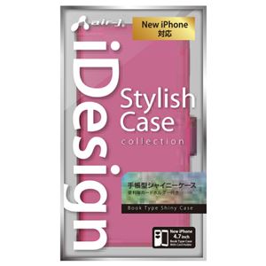 (まとめ)エアージェイ iPhone6(4.7inch) 手帳型シャイニーPUケース AC-P47-SHY RP【×3セット】 - 拡大画像