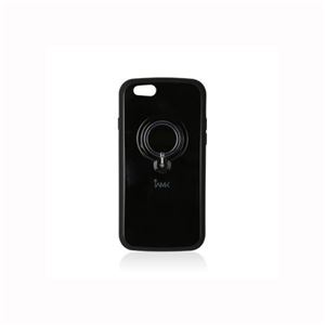 (まとめ)iAMK Finger Ring Bumper Case 落下防止リング付きケース for iPhone 6 ブラック MTSFRBIP6-BK【×2セット】 - 拡大画像