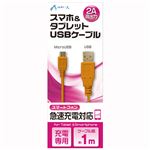 (まとめ)エアージェイ USB 2Aカラーケーブル 1M OR【×10セット】