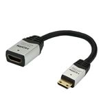 (まとめ)HORIC HDMI-HDMI MINI変換アダプタ 7cm シルバー HCFM07-010【×10セット】