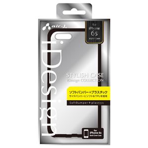 (まとめ)エアージェイ iPhone6S用 シェル型 PC+TPUケース BK AC-P6S-TP BK【×5セット】 - 拡大画像