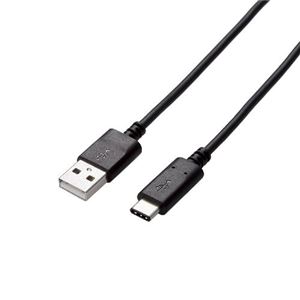 (まとめ)エレコム USB2.0ケーブル(認証品、A-C) U2C-AC05NBK【×3セット】