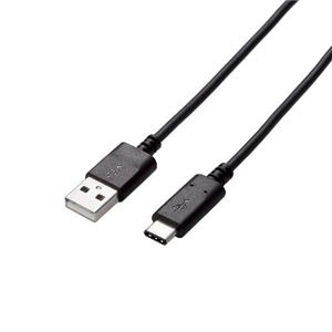 (まとめ)エレコム USB2.0ケーブル(認証品、A-C) U2C-AC10NBK【×3セット】