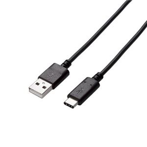 (まとめ)エレコム USB2.0ケーブル(認証品、A-C) U2C-AC20NBK【×2セット】