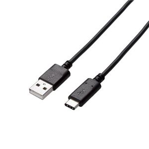 (まとめ)エレコム USB2.0ケーブル(認証品、A-C) U2C-AC30NBK【×2セット】