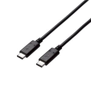 (まとめ)エレコム USB2.0ケーブル(認証品、C-C) U2C-CC10NBK【×2セット】
