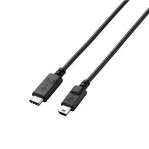 (まとめ)エレコム USB2.0ケーブル(認証品、C-miniB) U2C-CM10NBK【×3セット】