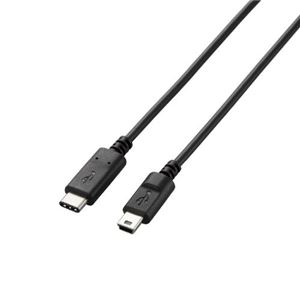 (まとめ)エレコム USB2.0ケーブル(認証品、C-miniB) U2C-CM15NBK【×3セット】