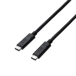 (まとめ)エレコム USB3.1ケーブル(認証品、C-C) USB3-CCP05NBK【×2セット】 - 拡大画像