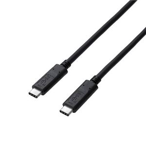 (まとめ)エレコム USB3.1ケーブル(認証品、C-C) USB3-CCP10NBK【×2セット】
