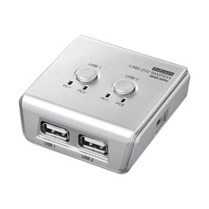 サンワサプライ USB2.0ハブ付き手動切替器(2回路) SW-US22HN 商品画像