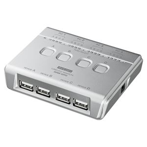 サンワサプライ USB2.0ハブ付手動切替器(4回路) SW-US44HN - 拡大画像