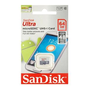 (まとめ)SanDisk サンディスク microSDHCカード 64GB Class10 海外パッケージ SDSQUNB-064G-GN3MN【×2セット】 - 拡大画像