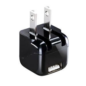 (まとめ)サンワサプライ 超小型USB充電器(1A出力・ブラック) ACA-IP32BKN【×3セット】