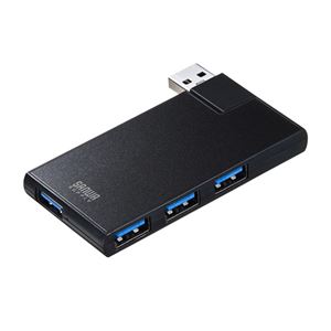 (まとめ)サンワサプライ USB3.04ポートハブ USB-3HSC1BK【×2セット】 - 拡大画像