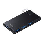 (まとめ)サンワサプライ USB3.04ポートハブ USB-3HSC1BK【×2セット】